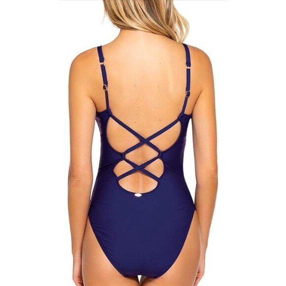 Sunsets Veronica One Piece Bathing Suit for Women Color Indigo blue Size Large - Picture 2 of 15